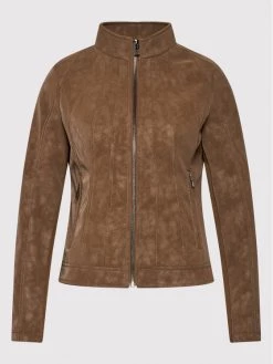 Desigual Γυναίκες Δερμάτινα Μπουφάν Μπουφάν από απομίμηση δέρματος Mar 22SWEW30 Καφέ Regular Fit -Εξοδος Desigual Κατάστημα unnamed file 1853