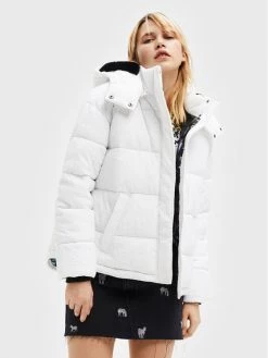 Desigual Γυναίκες Χειμωνιάτικα Μπουφάν Μπουφάν πουπουλένιο Estocolmo 22WWEW18 Λευκό Regular Fit