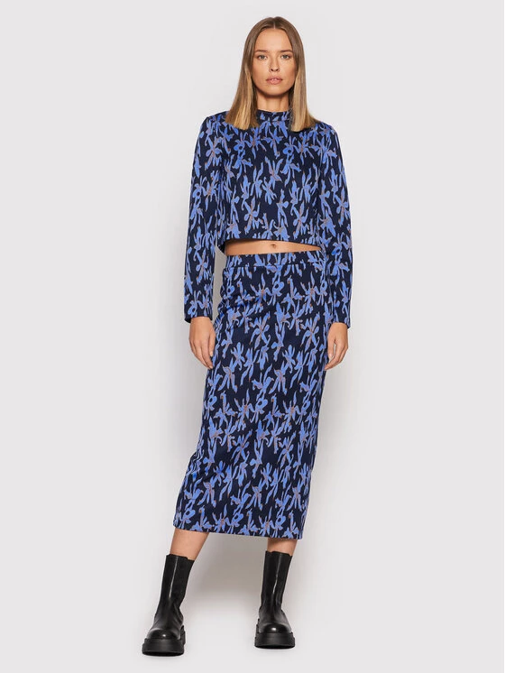 Desigual Γυναίκες Φούστα Midi Shirley 21WWFF03 Σκούρο μπλε Regular Fit 4 Desigual Γυναίκες Φούστα Midi Shirley 21WWFF03 Σκούρο μπλε Regular Fit - Image 2