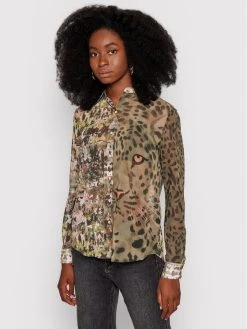 Desigual Γυναίκες Casual Πουκάμισα Πουκάμισο Daytona 21WWCW47 Πράσινο Regular Fit