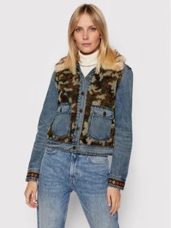 Desigual Γυναίκες Τζιν Μπουφάν Τζιν μπουφάν Wild Glam 21WWED02 Μπλε Regular Fit