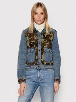 Desigual Γυναίκες Τζιν Μπουφάν Τζιν μπουφάν Wild Glam 21WWED02 Μπλε Regular Fit -Εξοδος Desigual Κατάστημα unnamed file 1924