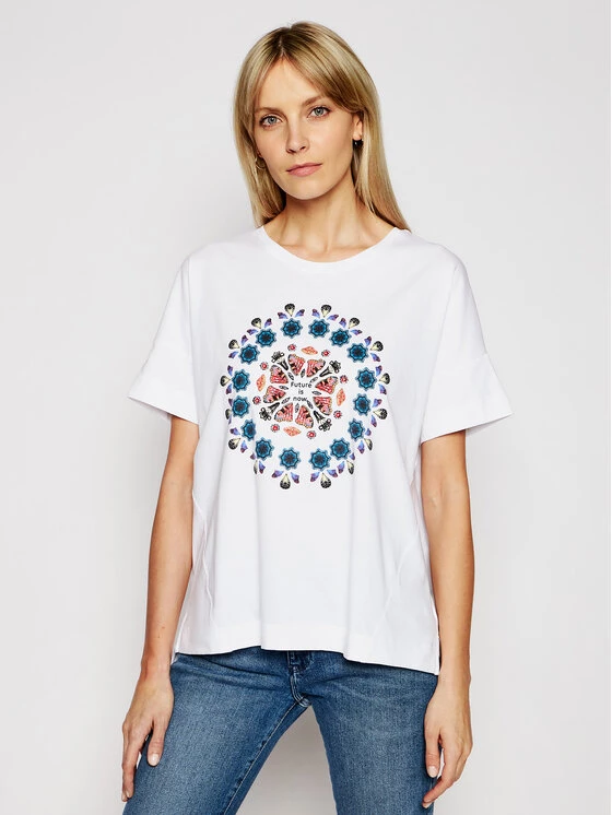 Desigual Γυναίκες T-shirts T-Shirt Galactic Now 21SOTK26 Λευκό Oversize 3 Desigual Γυναίκες T-shirts T-Shirt Galactic Now 21SOTK26 Λευκό Oversize