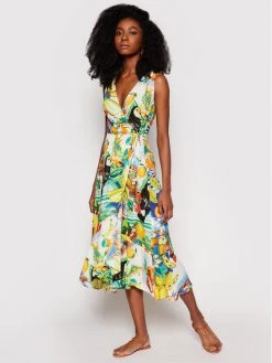 Desigual Γυναίκες Καλοκαιρινά Φορέματα Φόρεμα καλοκαιρινό Ibiza 21SWMW05 Έγχρωμο Regular Fit