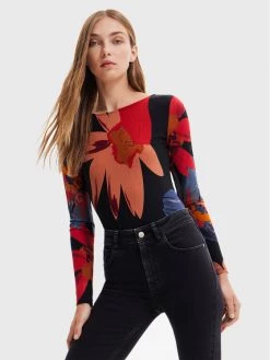 Desigual Γυναίκες Κορμάκια κορμάκι Grandflower 22WWQK04 Μαύρο Slim Fit