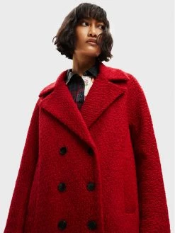 Desigual Γυναίκες Μεταβατικά Παλτά Μάλλινο παλτό London 22WWEW16 Κόκκινο Relaxed Fit -Εξοδος Desigual Κατάστημα unnamed file 23