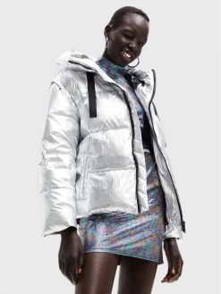 Desigual Γυναίκες Χειμωνιάτικα Μπουφάν Μπουφάν πουπουλένιο Jiman 22WWEWB9 Ασημί Oversize