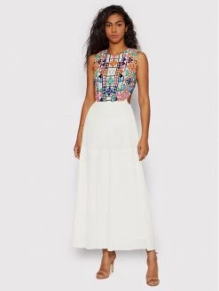 Desigual Γυναίκες Καλοκαιρινά Φορέματα Φόρεμα καλοκαιρινό Juno 22SWVW10 Λευκό Regular Fit