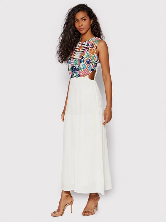 Desigual Γυναίκες Καλοκαιρινά Φορέματα Φόρεμα καλοκαιρινό Juno 22SWVW10 Λευκό Regular Fit 4 Desigual Γυναίκες Καλοκαιρινά Φορέματα Φόρεμα καλοκαιρινό Juno 22SWVW10 Λευκό Regular Fit - Image 2