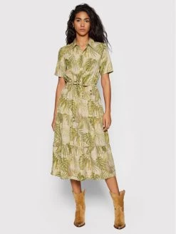 Desigual Γυναίκες Φορέματα σε Στυλ Πουκάμισο & Σεμιζιέ Φόρεμα πουκάμισο Agora 22SWVW57 Μπεζ Regular Fit