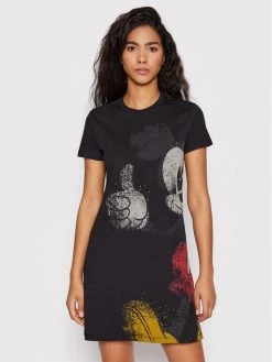 Desigual Γυναίκες Καθημερινά Φορέματα Φόρεμα καθημερινό DISNEY My Mickey 22SWVK41 Μαύρο Regular Fit