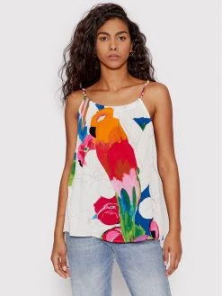 Desigual Γυναίκες Tops Τοπ Rodas 22SWBW37 Λευκό Regular Fit