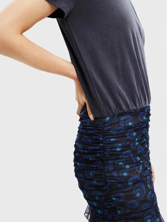 Desigual Γυναίκες Καθημερινά Φορέματα Φόρεμα καθημερινό Bilba 22WWVK53 Σκούρο μπλε Regular Fit 6 Desigual Γυναίκες Καθημερινά Φορέματα Φόρεμα καθημερινό Bilba 22WWVK53 Σκούρο μπλε Regular Fit - Image 4