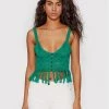 Desigual Γυναίκες Tops Τοπ Crochet 22SWTKAJ Πράσινο Regular Fit