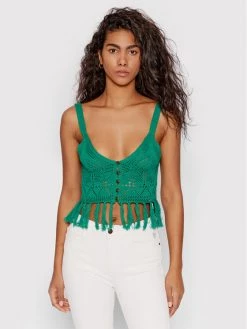 Desigual Γυναίκες Tops Τοπ Crochet 22SWTKAJ Πράσινο Regular Fit