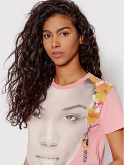 Desigual Γυναίκες T-shirts T-Shirt Face 22SWTK22 Ροζ Regular Fit -Εξοδος Desigual Κατάστημα unnamed file 2526