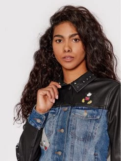 Desigual Γυναίκες Δερμάτινα Μπουφάν Μπουφάν από απομίμηση δέρματος DISNEY Mickey World 22SWEW14 Μαύρο Regular Fit -Εξοδος Desigual Κατάστημα unnamed file 2556