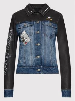 Desigual Γυναίκες Δερμάτινα Μπουφάν Μπουφάν από απομίμηση δέρματος DISNEY Mickey World 22SWEW14 Μαύρο Regular Fit -Εξοδος Desigual Κατάστημα unnamed file 2558