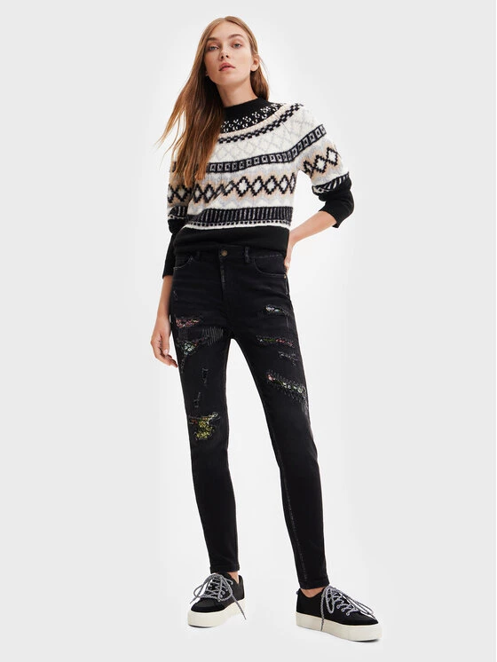 Desigual Γυναίκες Τζιν Lullaby 22WWDD37 Μαύρο Skinny Fit 4 Desigual Γυναίκες Τζιν Lullaby 22WWDD37 Μαύρο Skinny Fit - Image 2