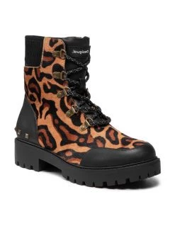 Desigual Γυναίκες Biker Μποτάκια Μποτάκια Shoes Biker Leopard 21WSTL02 Καφέ