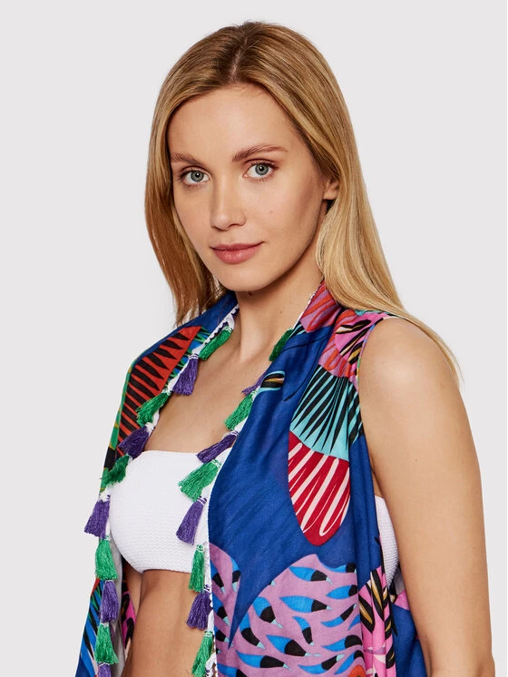 Desigual Γυναίκες Ρούχα Παραλίας Πόντσο Batterflies 22SAWA35 Σκούρο μπλε Regular Fit 6 Desigual Γυναίκες Ρούχα Παραλίας Πόντσο Batterflies 22SAWA35 Σκούρο μπλε Regular Fit - Image 4