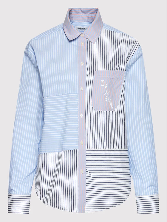 Desigual Γυναίκες Casual Πουκάμισα Πουκάμισο Patch Love 22SWCW25 Μπλε Relaxed Fit 7 Desigual Γυναίκες Casual Πουκάμισα Πουκάμισο Patch Love 22SWCW25 Μπλε Relaxed Fit - Image 5