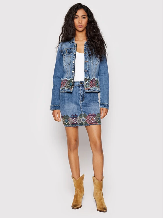 Desigual Γυναίκες Mini Φούστα τζιν Lausana 22SWFD03 Σκούρο μπλε Slim Fit 4 Desigual Γυναίκες Mini Φούστα τζιν Lausana 22SWFD03 Σκούρο μπλε Slim Fit - Image 2