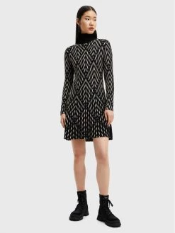 Desigual Γυναίκες Πλεκτά Φορέματα Φόρεμα υφασμάτινο Sian 22WWVF07 Μαύρο Regular Fit