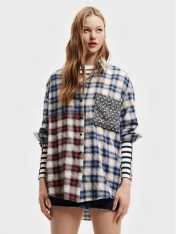 Desigual Γυναίκες Casual Πουκάμισα Πουκάμισο Pame 22WWCW35 Μπεζ Regular Fit