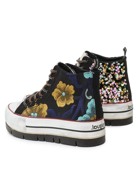 Desigual Γυναίκες Ψηλά Sneakers Sneakers 22WSKA21 Μαύρο 5 Desigual Γυναίκες Ψηλά Sneakers Sneakers 22WSKA21 Μαύρο - Image 3