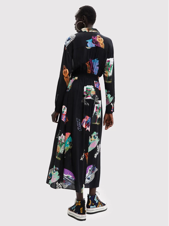 Desigual Γυναίκες Φορέματα σε Στυλ Πουκάμισο & Σεμιζιέ Φόρεμα πουκάμισο Kassandra 22WWVW74 Μαύρο Relaxed Fit 5 Desigual Γυναίκες Φορέματα σε Στυλ Πουκάμισο & Σεμιζιέ Φόρεμα πουκάμισο Kassandra 22WWVW74 Μαύρο Relaxed Fit - Image 3