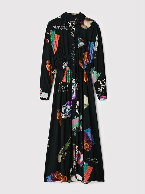 Desigual Γυναίκες Φορέματα σε Στυλ Πουκάμισο & Σεμιζιέ Φόρεμα πουκάμισο Kassandra 22WWVW74 Μαύρο Relaxed Fit 7 Desigual Γυναίκες Φορέματα σε Στυλ Πουκάμισο & Σεμιζιέ Φόρεμα πουκάμισο Kassandra 22WWVW74 Μαύρο Relaxed Fit - Image 5