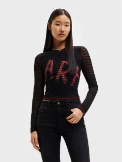 Desigual Γυναίκες Μπλουζάκια Μπλουζάκι Prue 22WWTK75 Μαύρο Regular Fit