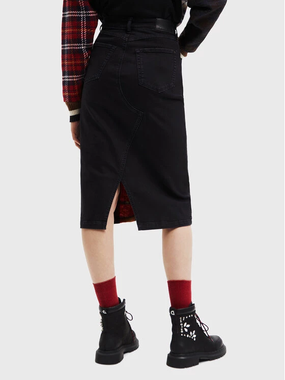 Desigual Γυναίκες Φούστες Pencil Φούστα τζιν Dora 22WWFD18 Μαύρο Slim Fit 5 Desigual Γυναίκες Φούστες Pencil Φούστα τζιν Dora 22WWFD18 Μαύρο Slim Fit - Image 3