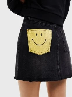 Desigual Γυναίκες Mini Φούστα τζιν SMILEY 22WWFD22 Μαύρο Regular Fit 10 Desigual Γυναίκες Mini Φούστα τζιν SMILEY 22WWFD22 Μαύρο Regular Fit -Εξοδος Desigual Κατάστημα unnamed file 3171