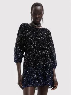 Desigual Γυναίκες Κοκτέιλ Φορέματα Φόρεμα κοκτέιλ Saturno 22WWVW64 Μαύρο Regular Fit