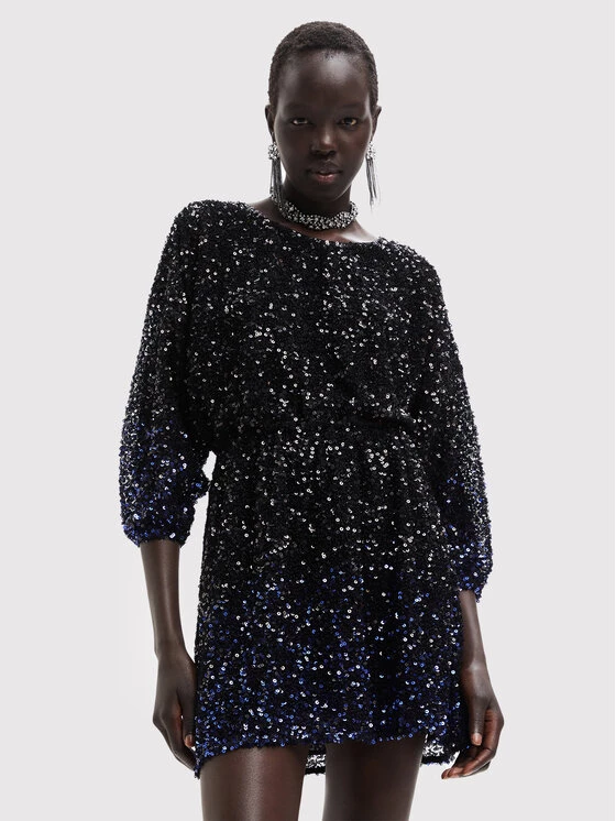 Desigual Γυναίκες Κοκτέιλ Φορέματα Φόρεμα κοκτέιλ Saturno 22WWVW64 Μαύρο Regular Fit 3 Desigual Γυναίκες Κοκτέιλ Φορέματα Φόρεμα κοκτέιλ Saturno 22WWVW64 Μαύρο Regular Fit