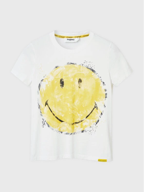Desigual Γυναίκες T-shirts T-Shirt SMILEY Ria 22WWTKAJ Λευκό Regular Fit 7 Desigual Γυναίκες T-shirts T-Shirt SMILEY Ria 22WWTKAJ Λευκό Regular Fit - Image 5