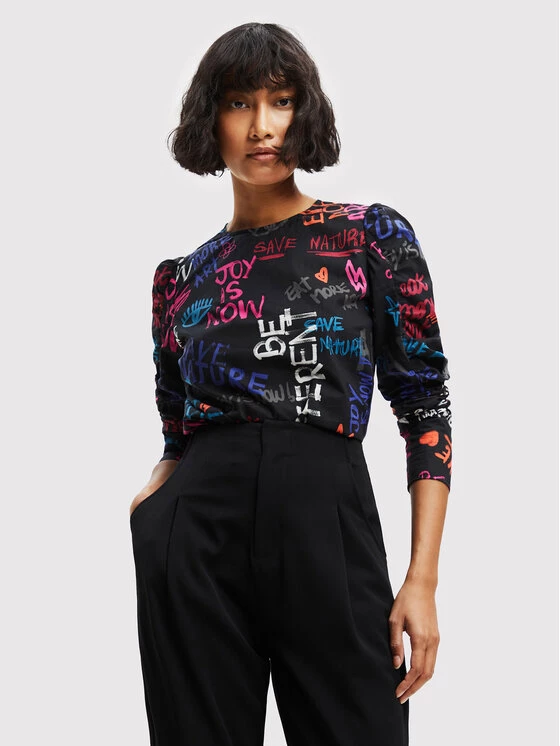 Desigual Γυναίκες Μπλουζάκια Μπλουζάκι 22WWBW03 Μαύρο Regular Fit 3 Desigual Γυναίκες Μπλουζάκια Μπλουζάκι 22WWBW03 Μαύρο Regular Fit