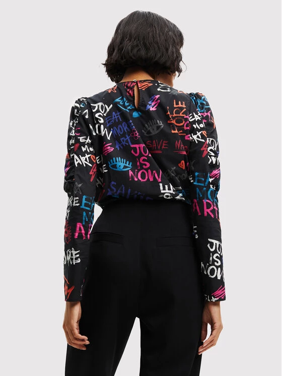 Desigual Γυναίκες Μπλουζάκια Μπλουζάκι 22WWBW03 Μαύρο Regular Fit 5 Desigual Γυναίκες Μπλουζάκια Μπλουζάκι 22WWBW03 Μαύρο Regular Fit - Image 3