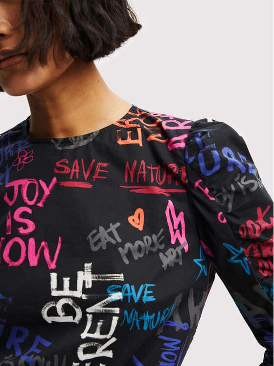 Desigual Γυναίκες Μπλουζάκια Μπλουζάκι 22WWBW03 Μαύρο Regular Fit 6 Desigual Γυναίκες Μπλουζάκια Μπλουζάκι 22WWBW03 Μαύρο Regular Fit - Image 4