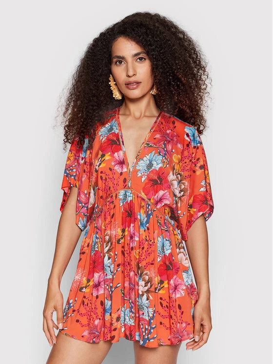 Desigual Γυναίκες Ρούχα Παραλίας Φόρεμα παραλίας Angelina 22SWMW18 Πορτοκαλί Relaxed Fit 3 Desigual Γυναίκες Ρούχα Παραλίας Φόρεμα παραλίας Angelina 22SWMW18 Πορτοκαλί Relaxed Fit