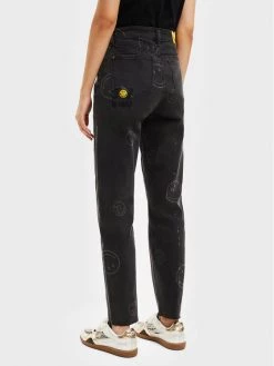 Desigual Γυναίκες Boyfriends Τζιν SMILEY I 22WWDD65 Μαύρο Mom Fit -Εξοδος Desigual Κατάστημα unnamed file 331