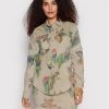 Desigual Γυναίκες Casual Πουκάμισα Τζιν πουκάμισο Flower 22SWCN04 Μπεζ Oversize -Εξοδος Desigual Κατάστημα unnamed file 3803