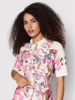 Desigual Γυναίκες Φορέματα σε Στυλ Πουκάμισο & Σεμιζιέ Φόρεμα πουκάμισο MONSIEUR CHRISTIAN LACROIX Burdeos 22SWVW49 Λευκό Regular Fit -Εξοδος Desigual Κατάστημα unnamed file 3838