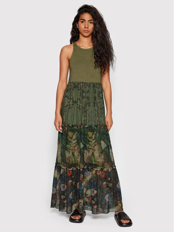 Desigual Γυναίκες Καθημερινά Φορέματα Φόρεμα καθημερινό Viena 22SWVK35 Πράσινο Regular Fit 4 Desigual Γυναίκες Καθημερινά Φορέματα Φόρεμα καθημερινό Viena 22SWVK35 Πράσινο Regular Fit - Image 2