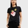Desigual Γυναίκες T-shirts T-Shirt PINK PANTHER Hello Hello 22WWTK66 Μαύρο Regular Fit -Εξοδος Desigual Κατάστημα unnamed file 391