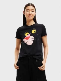 Desigual Γυναίκες T-shirts T-Shirt PINK PANTHER Hello Hello 22WWTK66 Μαύρο Regular Fit