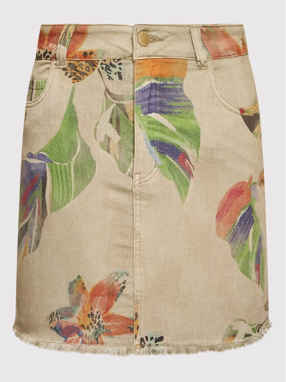 Desigual Γυναίκες Φούστα Mini Davos 22SWFN01 Μπεζ Regular Fit 7 Desigual Γυναίκες Φούστα Mini Davos 22SWFN01 Μπεζ Regular Fit - Image 5