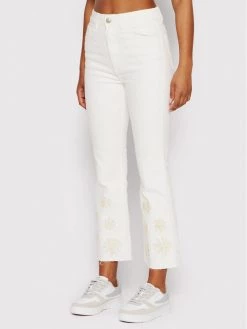 Desigual Γυναίκες Τζιν Gala 22SWDD25 Λευκό Slim Fit